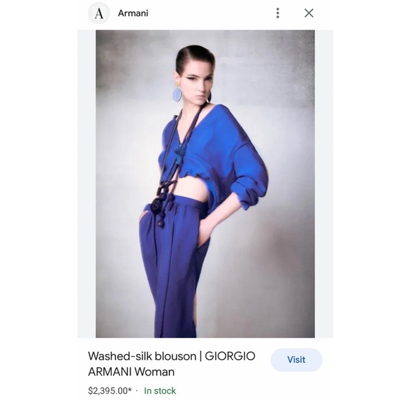 Giorgio Armani Blue Washed Silk Set – SS23 Collection - Size IT 38 / US 2 / XS - Picture 14 of 14